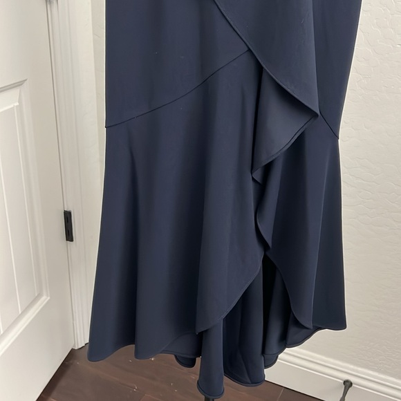 PAPELL STUDIO Beaded Knit Crepe Gown Navy Sz 6P - Picture 4 of 16